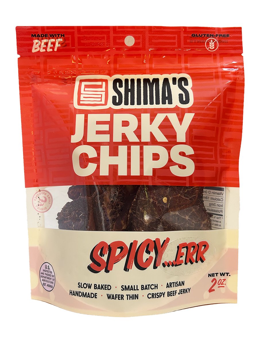 SPICY...ERR JERKY CHIPS Shima's Jerky Chips