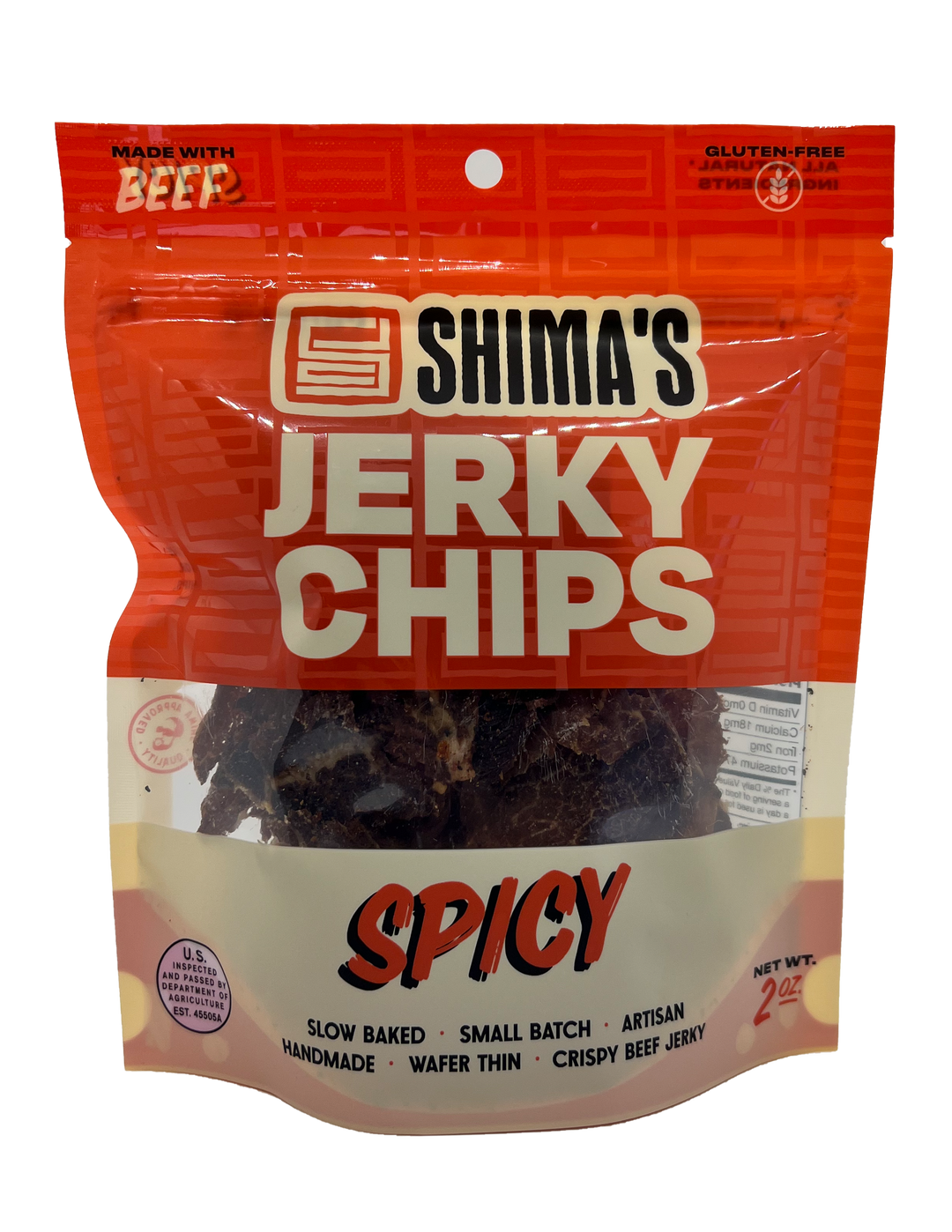 SPICY JERKY CHIPS Shima's Jerky Chips
